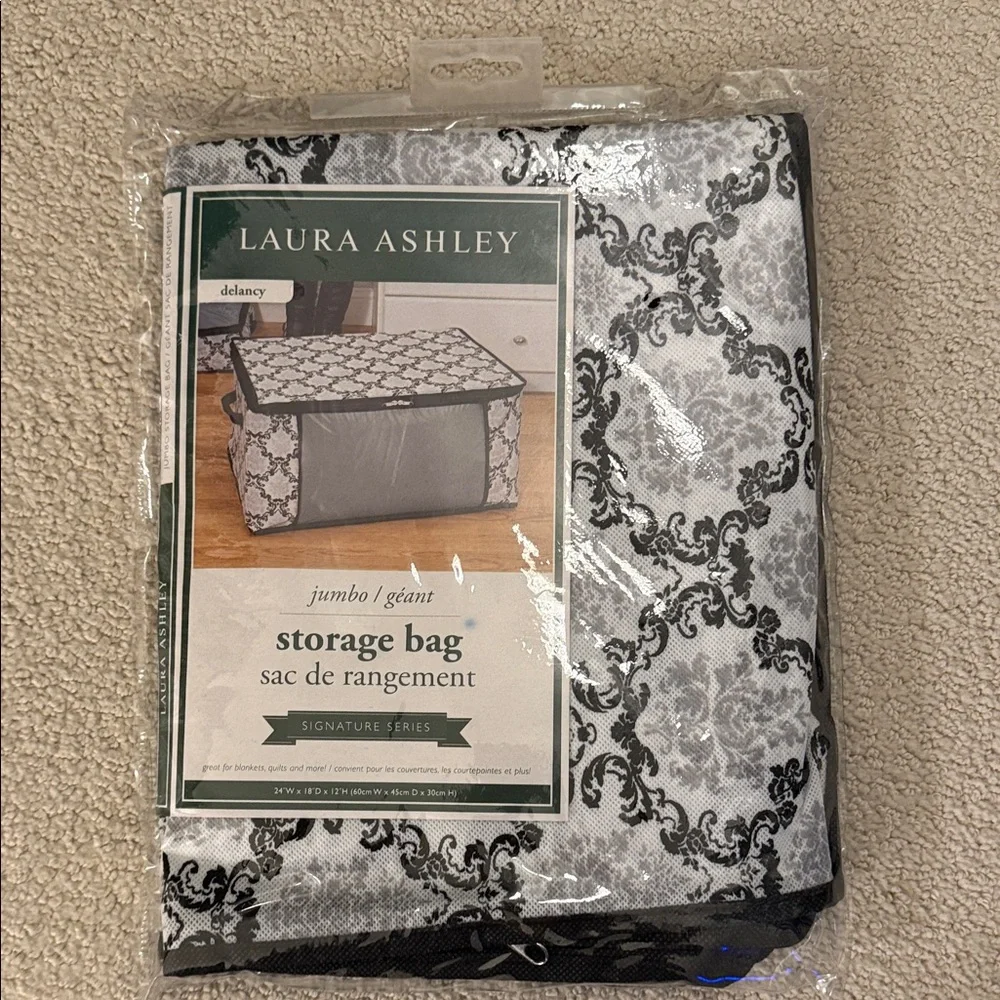 NWT Laura Ashley Black and White Damask Closet Organizers 3 piece Set - Picture 3 of 3